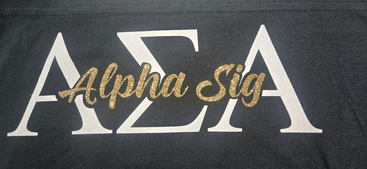 Alpha Sigma Alpha Hooded Sweatshirt Glitter Design