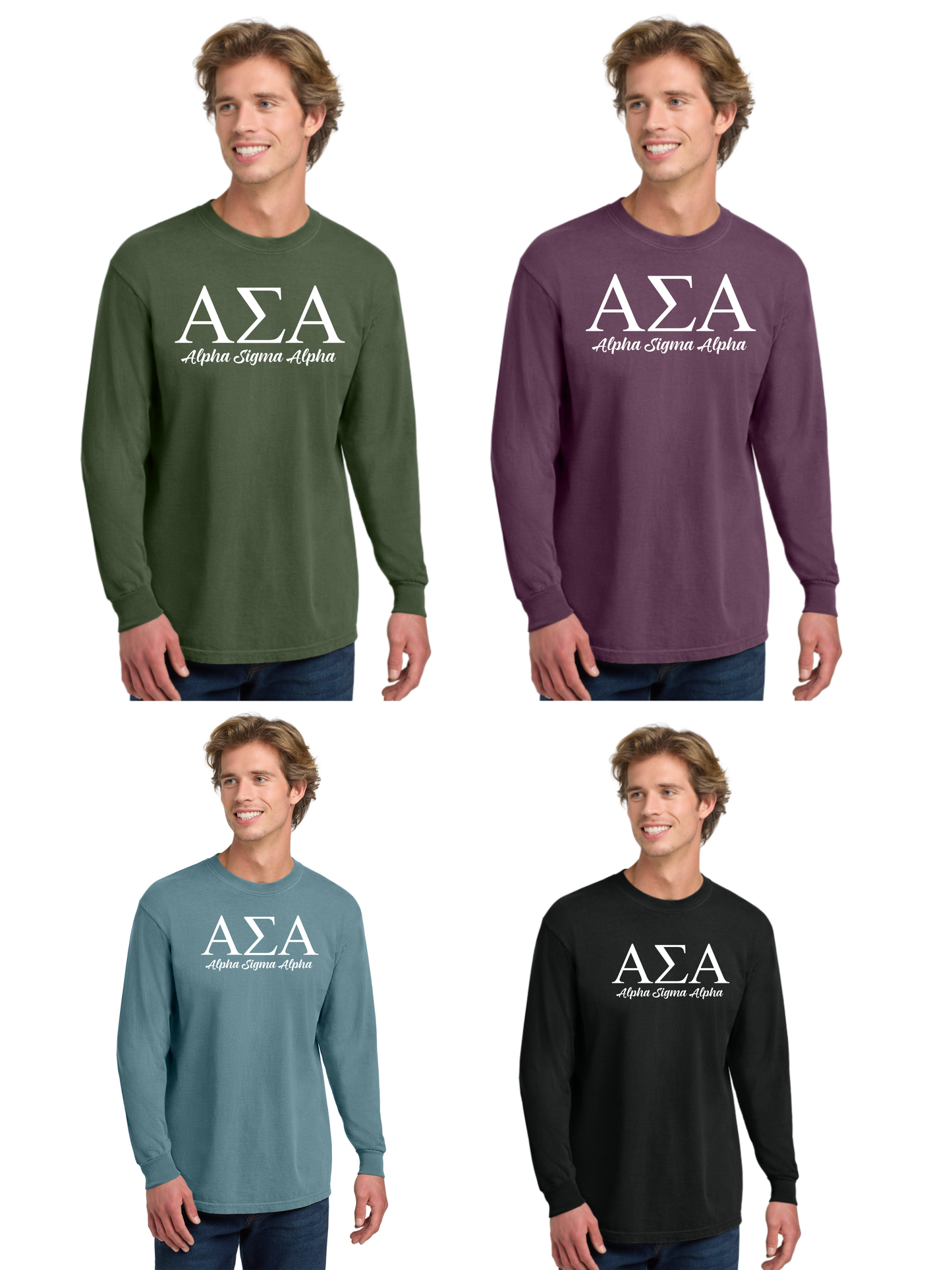 Alpha Sigma Alpha Long Sleeve T-shirt Comfort colors