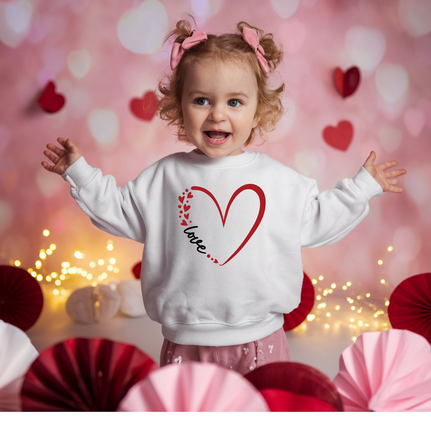 Valentine Love Heart Toddler & Youth Crewnecks