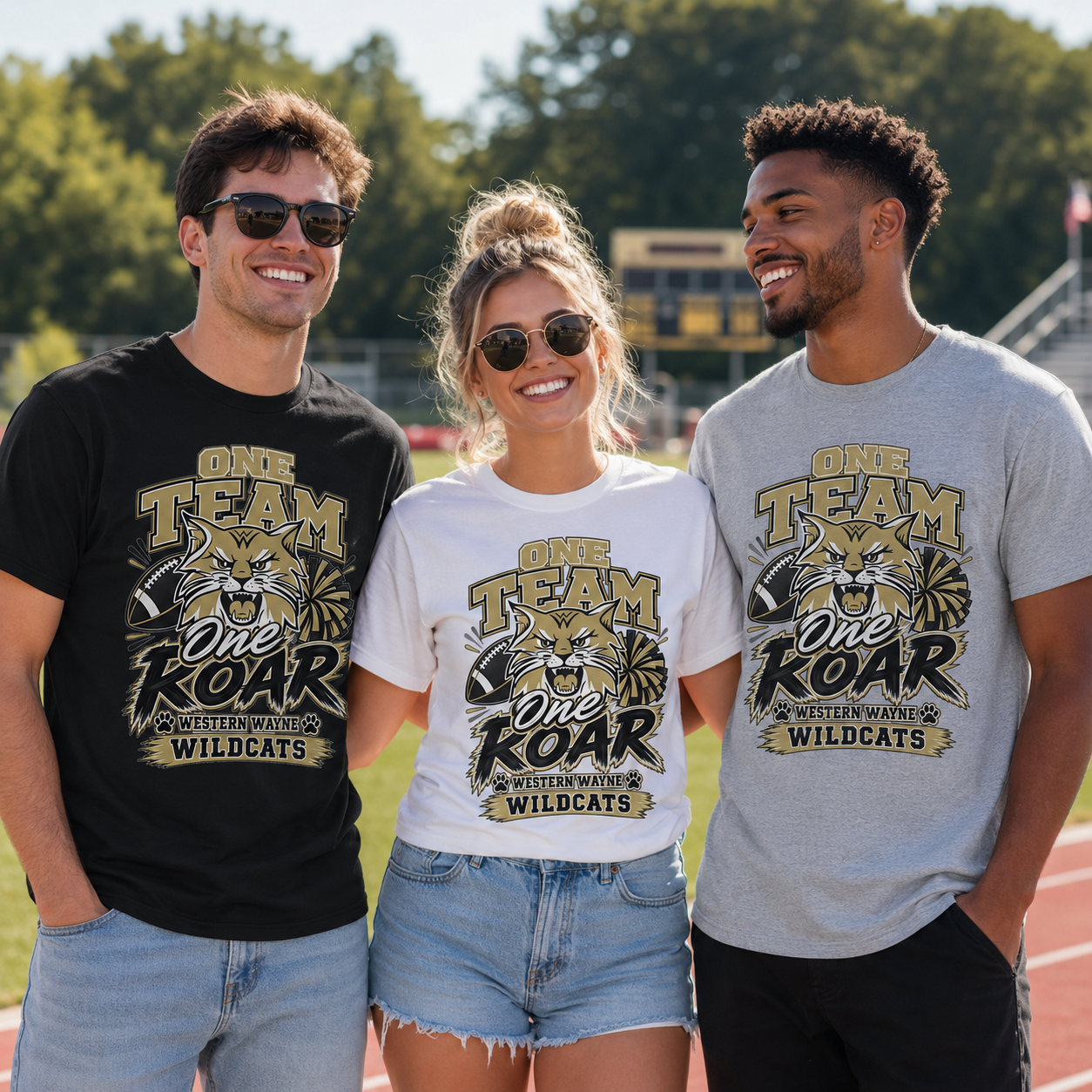 Football/Cheer One Team One Roar T-shirt Adult or Youth