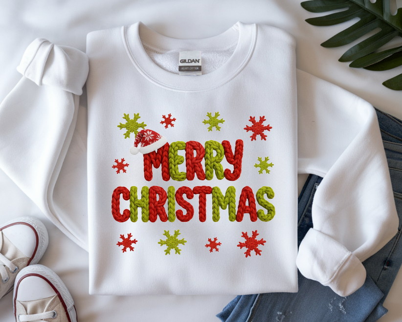 Faux Yarn Holiday printed design Crewneck Sweatshirt