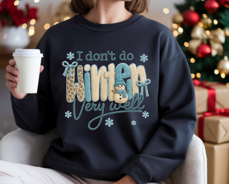 Faux Yarn Holiday printed design Crewneck Sweatshirt