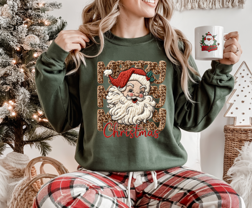 Faux Yarn Holiday printed design Crewneck Sweatshirt