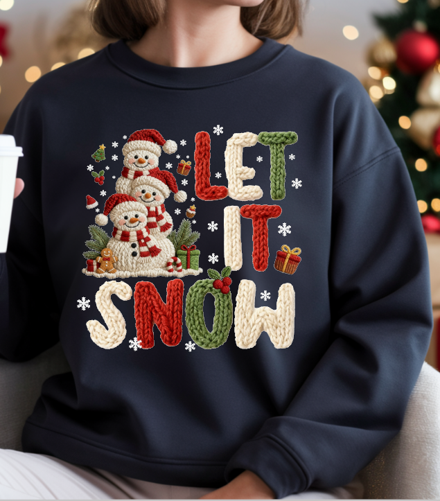 Faux Yarn Holiday printed design Crewneck Sweatshirt