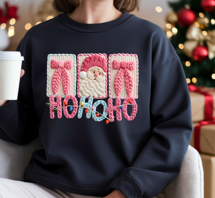 Faux Yarn Holiday printed design Crewneck Sweatshirt