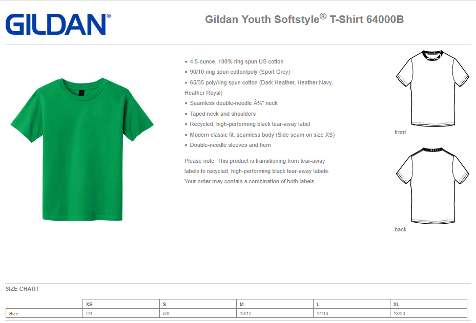 WWJR Wildcats Youth and Adult Gildan Softstyle Tee