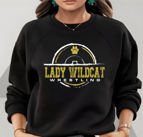 WW Lady Wildcats Wrestling Crewneck Sweatshirt