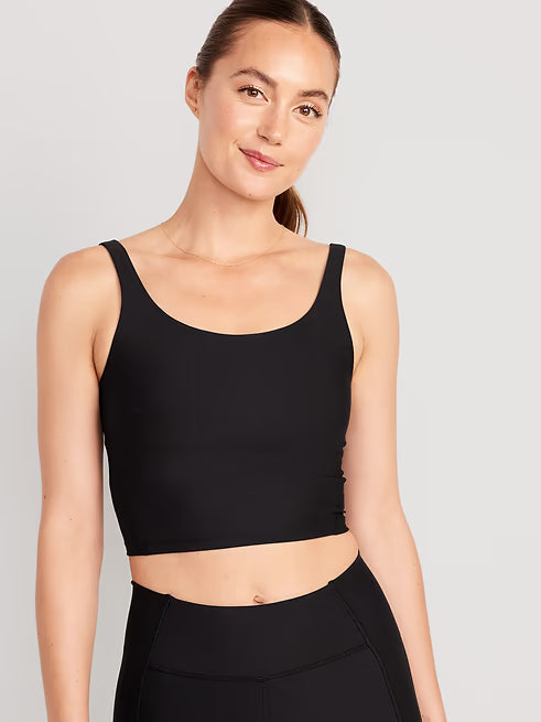 Women's Light Support Power Soft Longline Sports Bra with Rhinestone